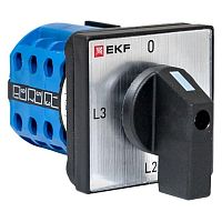 Переключатель кулачковый ПК-1-94 4п 10А для амперметра EKF pk-1-94-10